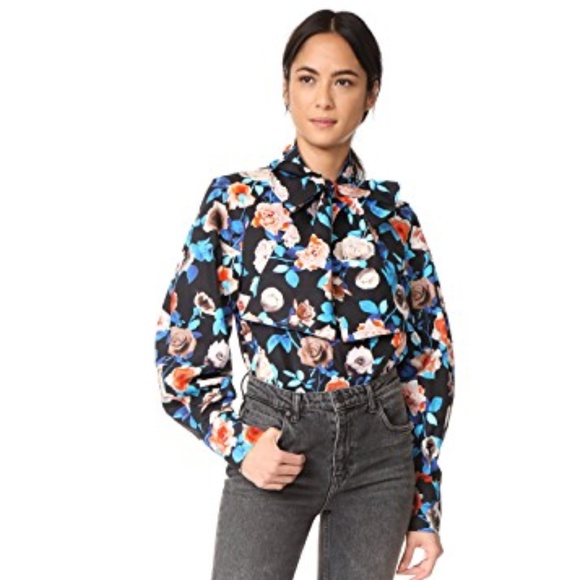 MSGM Tops - NWT MSGM Floral Blouse with Tie